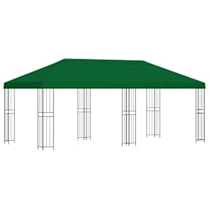 vidaXL Aia gazebos 6 x 3 m Roheline Pol&uuml;ester ja teras 190 gsm