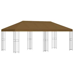 vidaXL Aia gazebos 6 x 3 m Pruunikashall Pol&uuml;ester ja teras 190 gsm