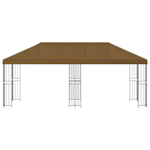 Altán s bočními stěnami 6 x 3 m Taupe Polyester a ocel 190 - obrázek 3