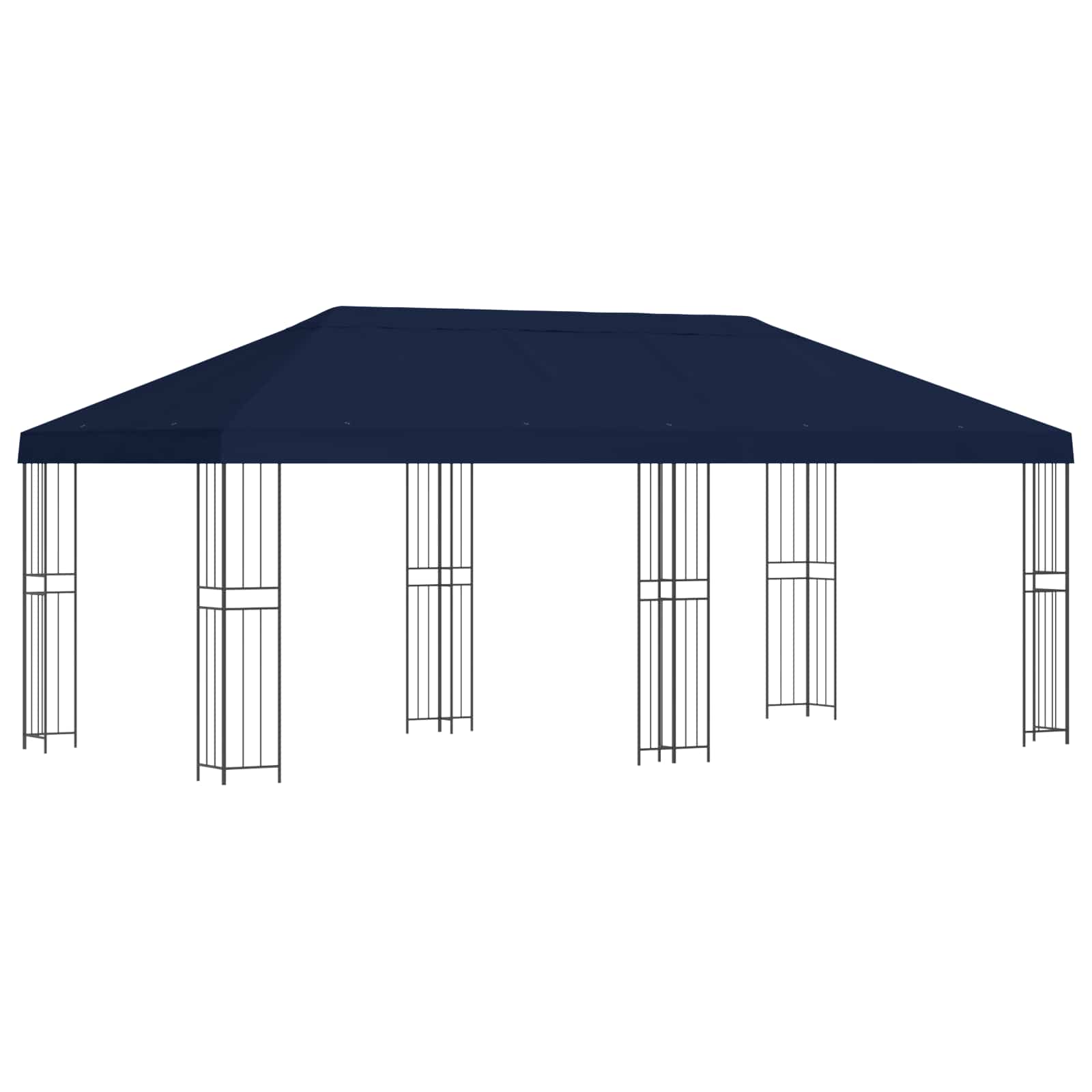 Paviljoen met zijwanden 6 x 3 m Blauw Polyester en staal 190 image 2