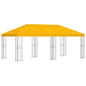 vidaXL Aia gazebos 6 x 3 m Kollane Pol&uuml;ester ja teras 190 gsm