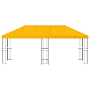 Altán s bočními stěnami 6 x 3 m Žlutá Polyester a ocel 190 - obrázek 3