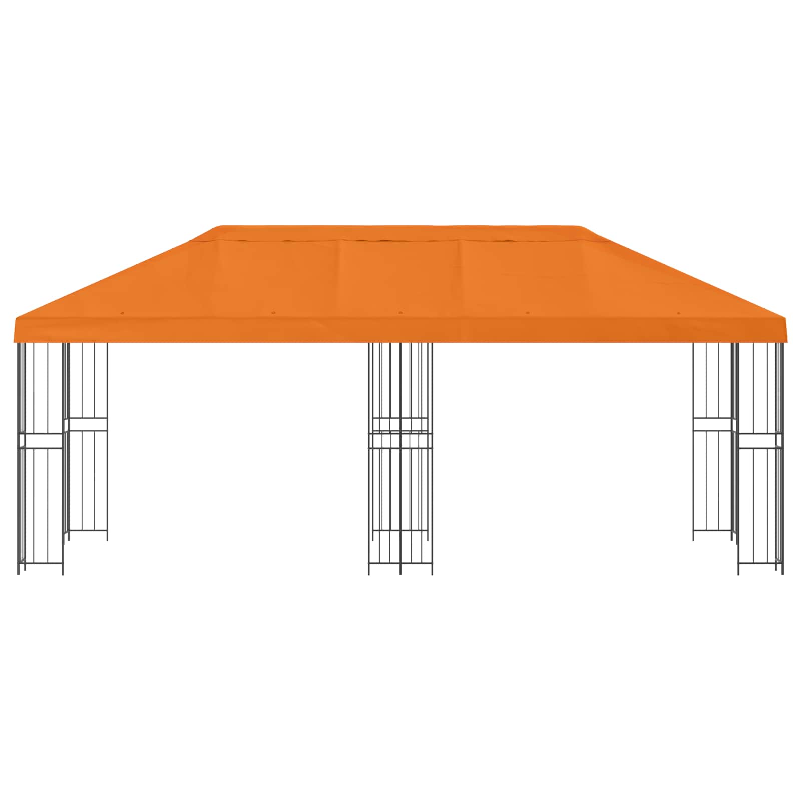 Paviljoen met zijwanden 6 x 3 m Oranje Polyester en staal 190 image 3