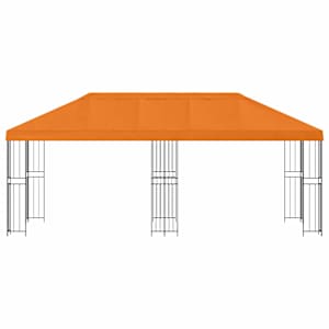 Altán s bočními stěnami 6 x 3 m Oranžová Polyester a ocel 190 - obrázek 3