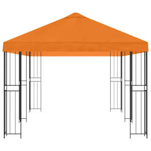 Altán s bočními stěnami 6 x 3 m Oranžová Polyester a ocel 190 - obrázek 4