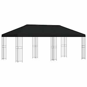 vidaXL Aia gazebos 6 x 3 m Must Pol&uuml;ester ja teras 190 gsm