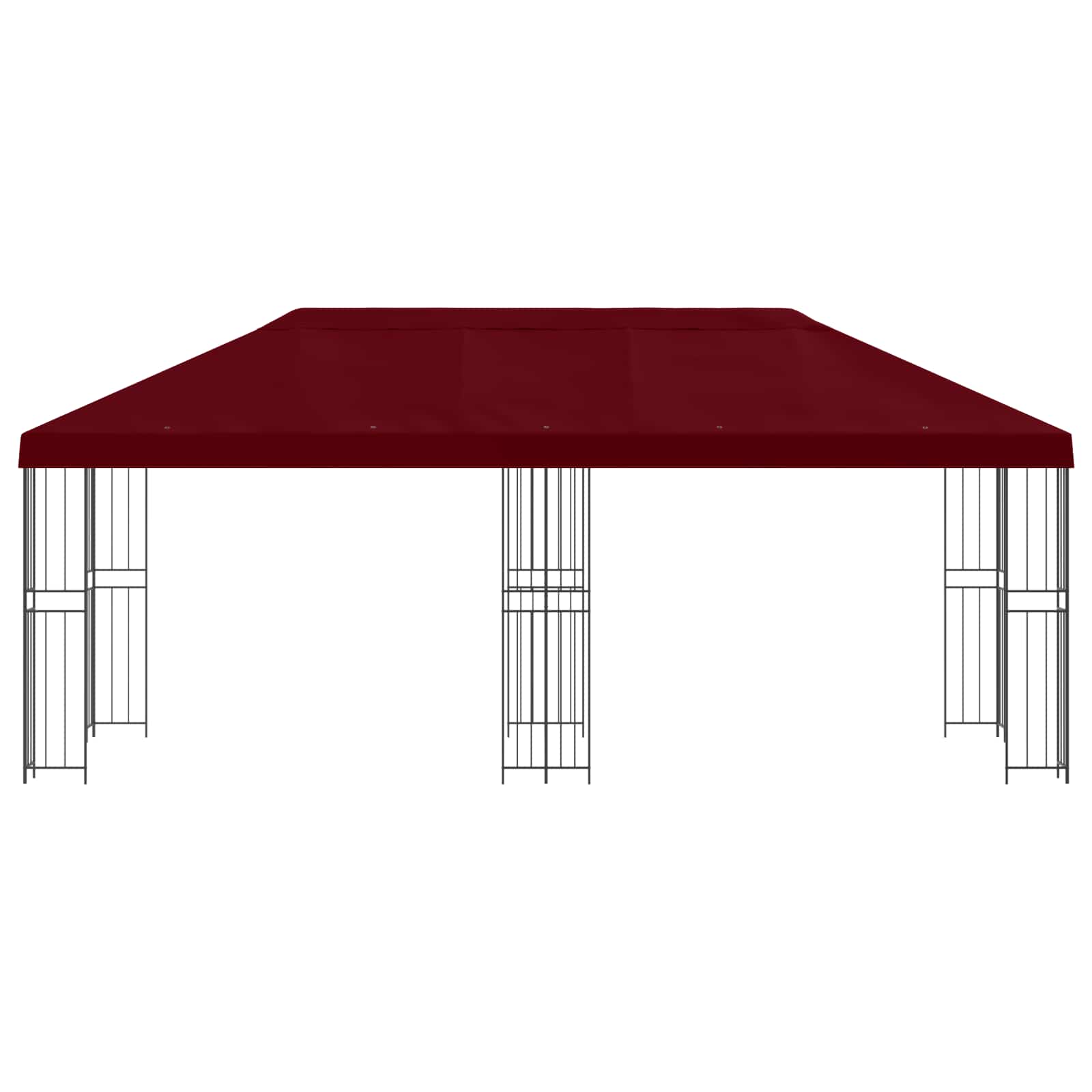 Paviljoen met zijwanden 6 x 3 m Bordeauxrood Polyester en staal image 3