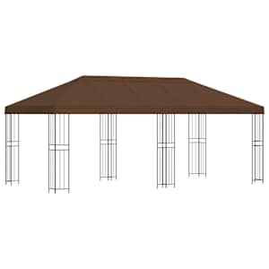 vidaXL Aia gazebos 6 x 3 m Pruun Pol&uuml;ester ja teras 190 gsm