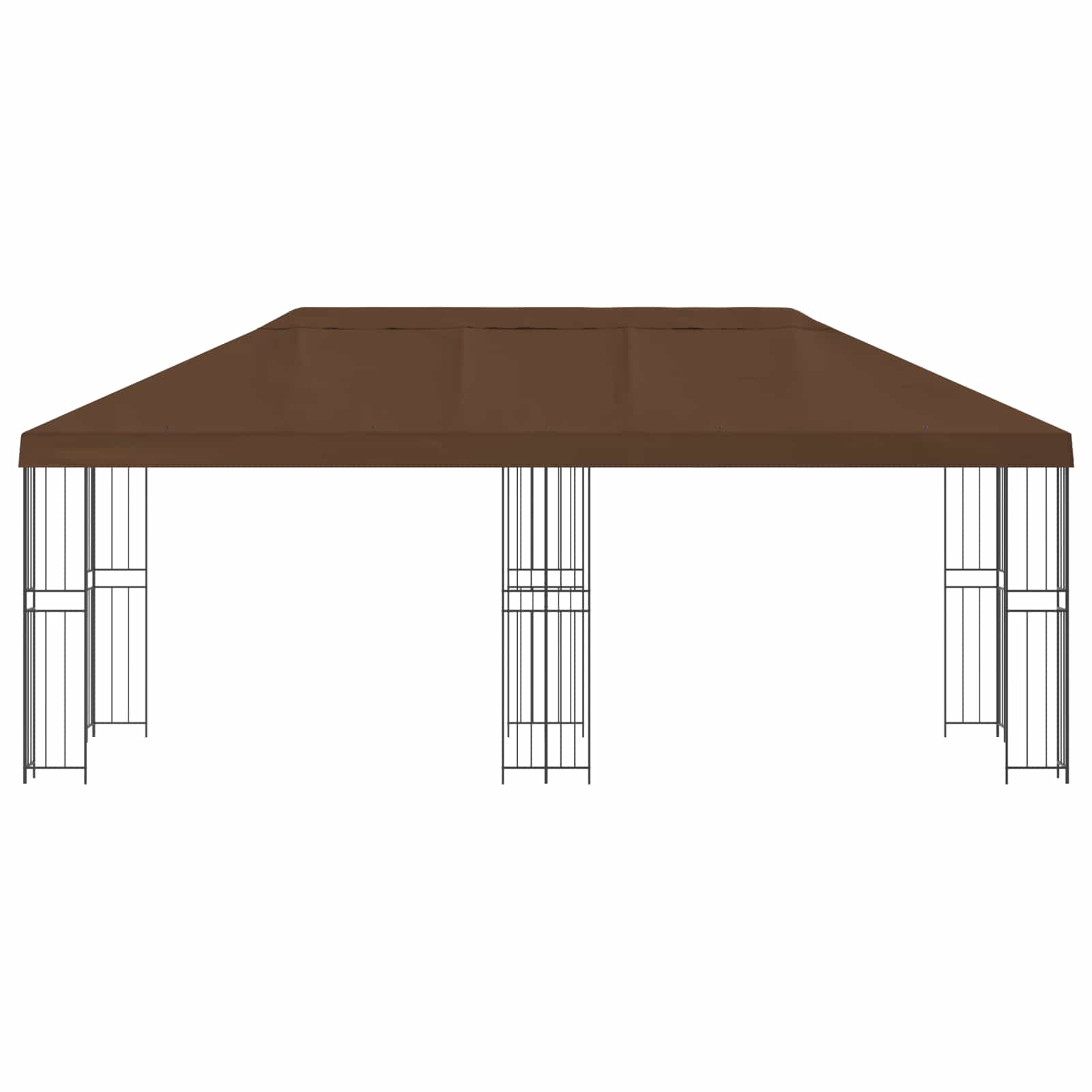 Paviljoen met zijwanden 6 x 3 m Bruin Polyester en staal 190 image 3