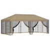 vidaXL Paviljon k&uuml;lgseinadega 6 x 3 m Beež Pol&uuml;ester ja teras 190 gsm