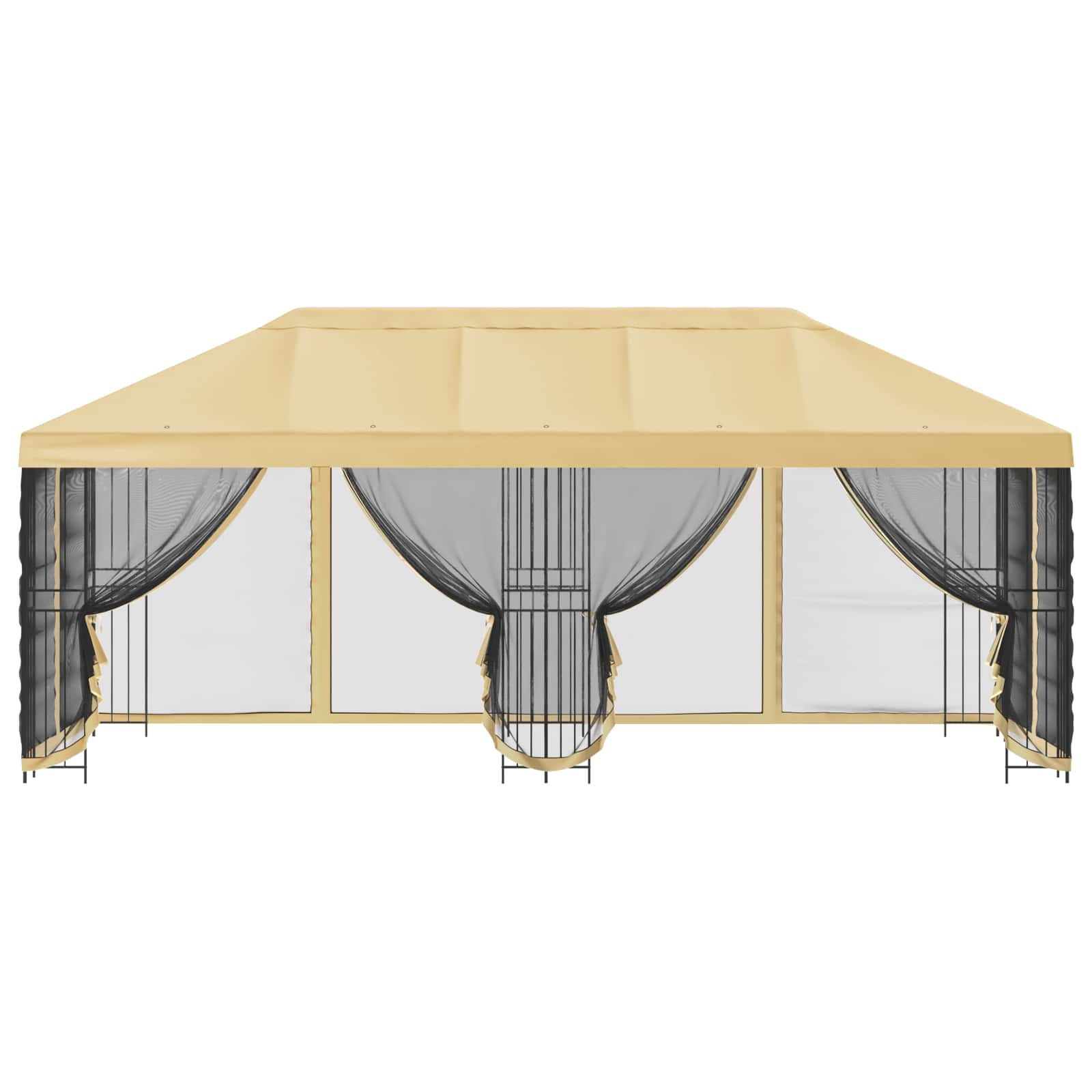 Paviljoen met zijwanden 6 x 3 m Crèmekleurig Polyester en staal image 3