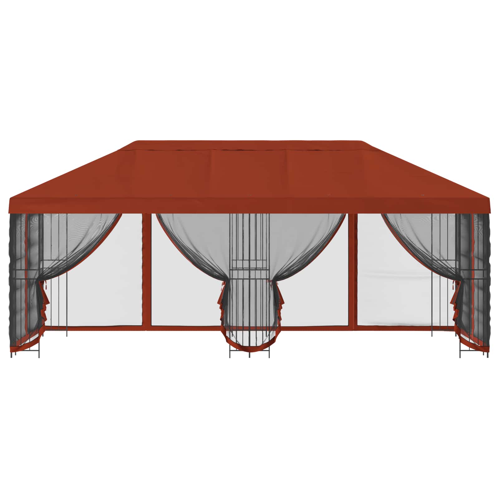 Paviljoen met zijwanden 6 x 3 m Terracotta Polyester en staal image 3