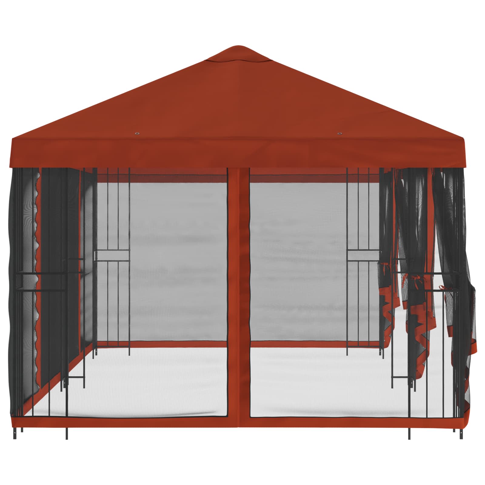 Paviljoen met zijwanden 6 x 3 m Terracotta Polyester en staal image 4
