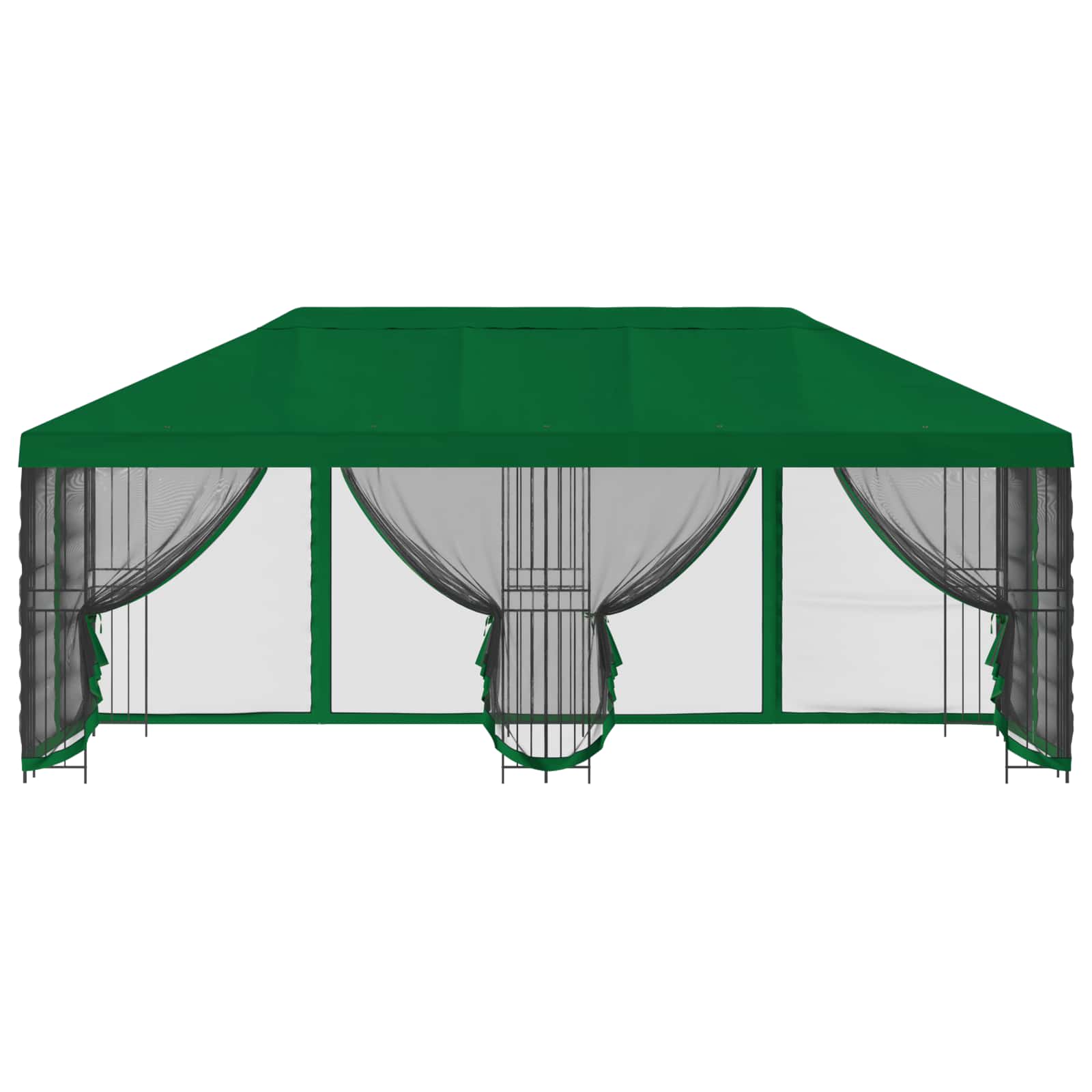 Paviljoen met zijwanden 6 x 3 m Groen Polyester en staal 190 image 3