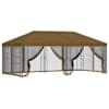 vidaXL Paviljon k&uuml;lgseinadega 6 x 3 m Pruunikashall Pol&uuml;ester ja teras
