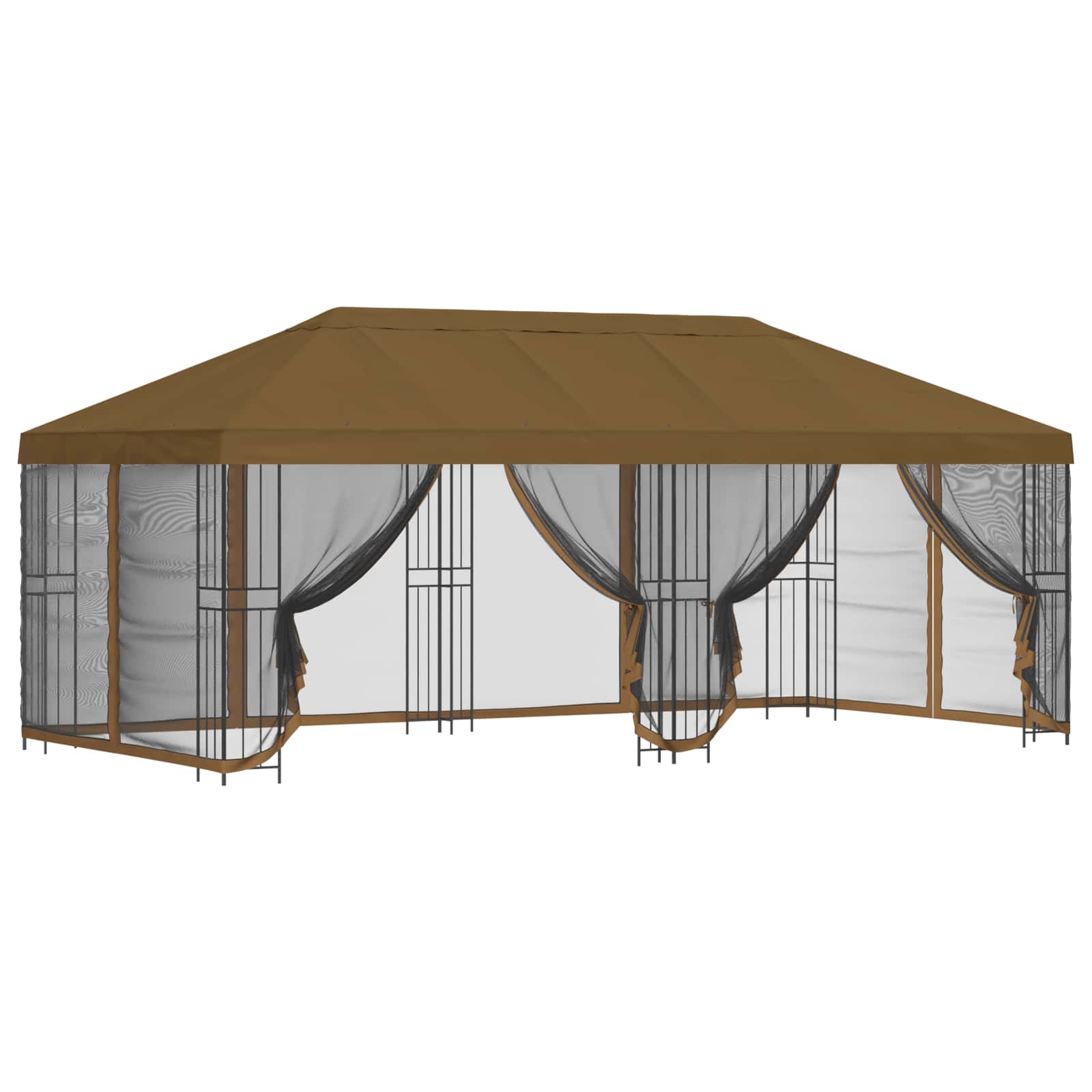 vidaXL Altán s bočními stěnami 6 x 3 m Taupe Polyester a ocel 190 gsm