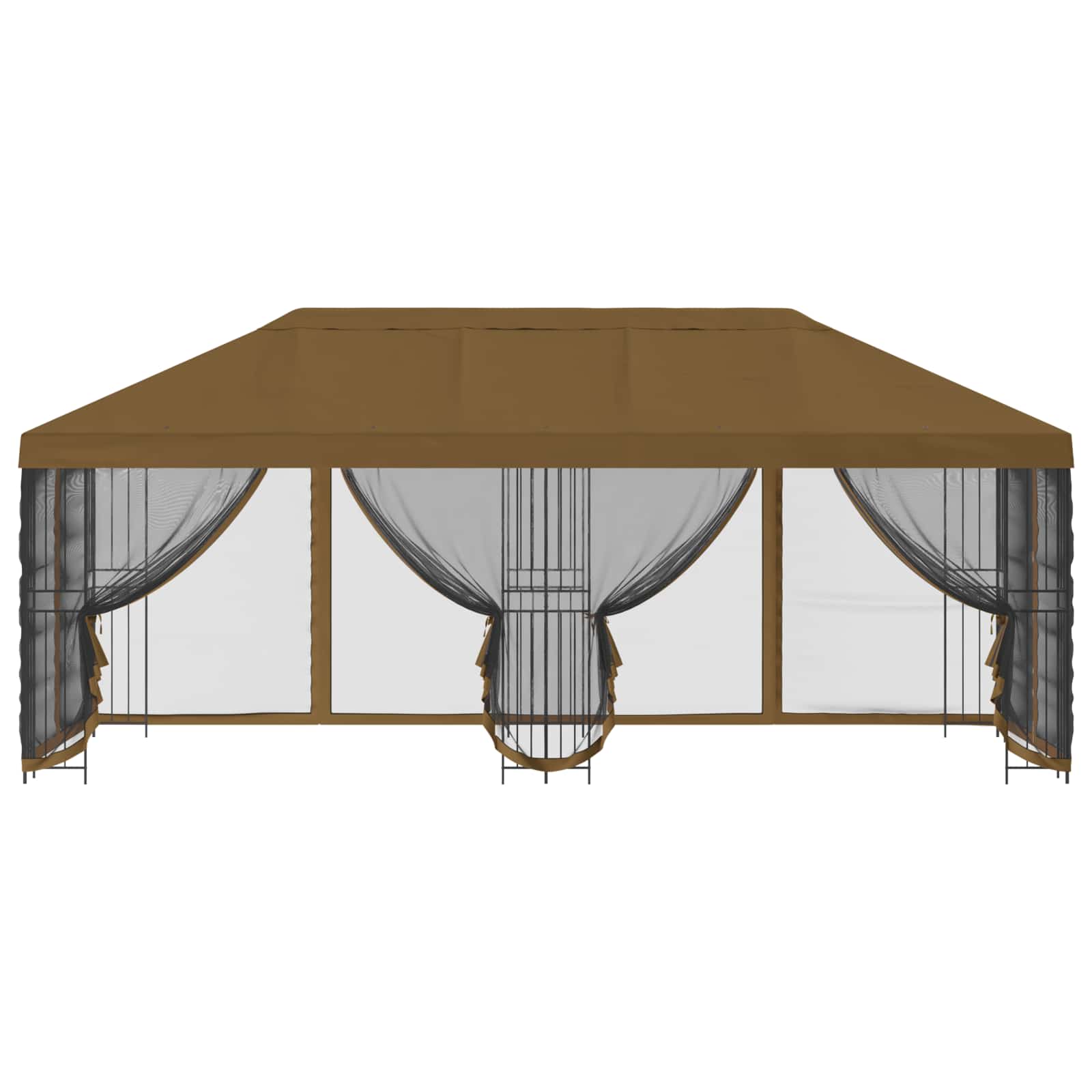 Paviljoen met zijwanden 6 x 3 m Taupe Polyester en staal 190 image 3