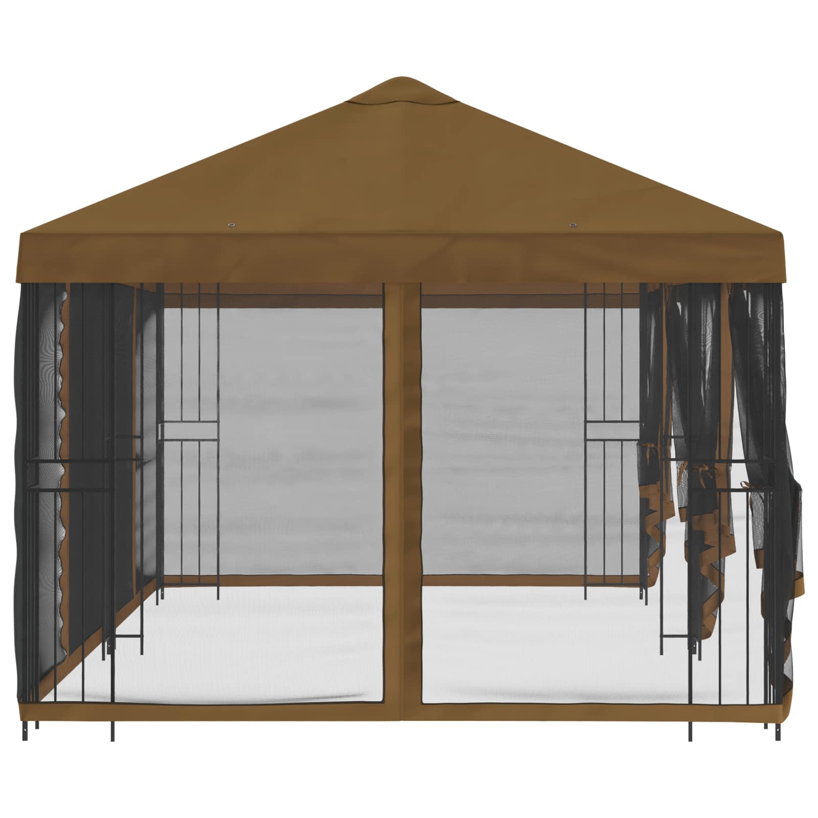 Paviljoen met zijwanden 6 x 3 m Taupe Polyester en staal 190 image 4