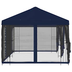 Altán s bočními stěnami 6 x 3 m Modrá Polyester a ocel 190 - obrázek 4