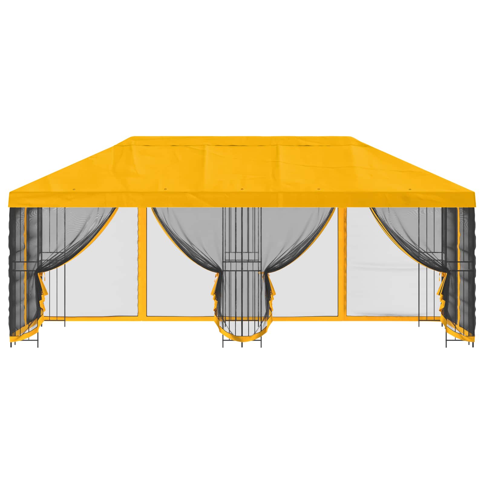 Paviljoen met zijwanden 6 x 3 m Geel Polyester en staal 190 image 3