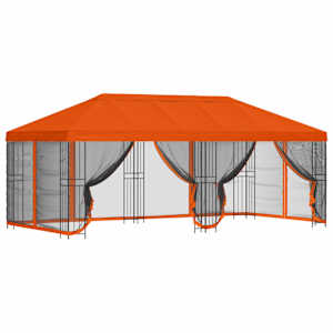 vidaXL Paviljon k&uuml;lgseinadega 6 x 3 m Oranž Pol&uuml;ester ja teras 190 gsm