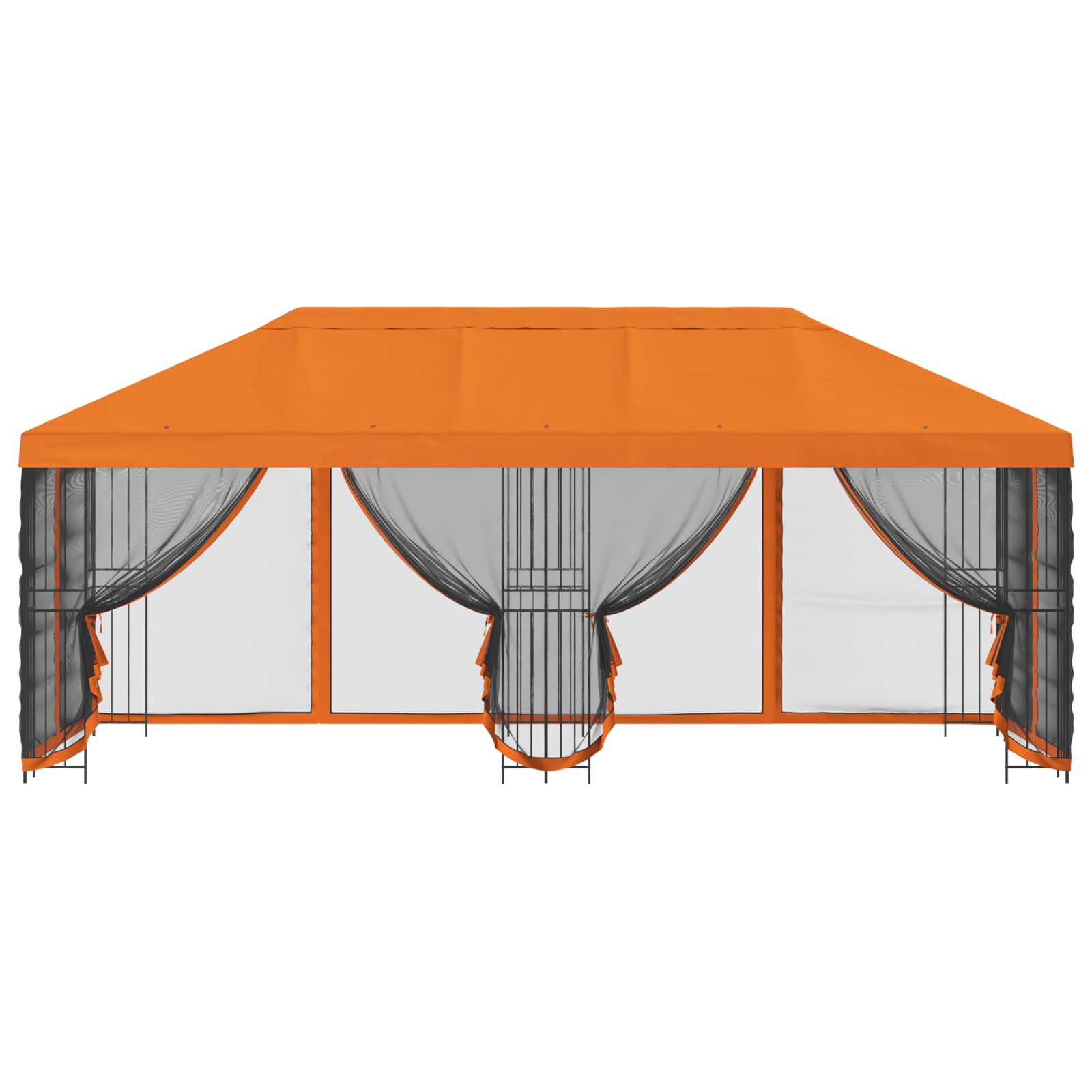 Paviljoen met zijwanden 6 x 3 m Oranje Polyester en staal 190 image 3