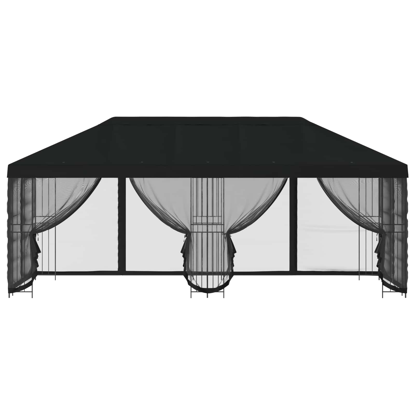 Paviljoen met zijwanden 6 x 3 m Zwart Polyester en staal 190 image 3