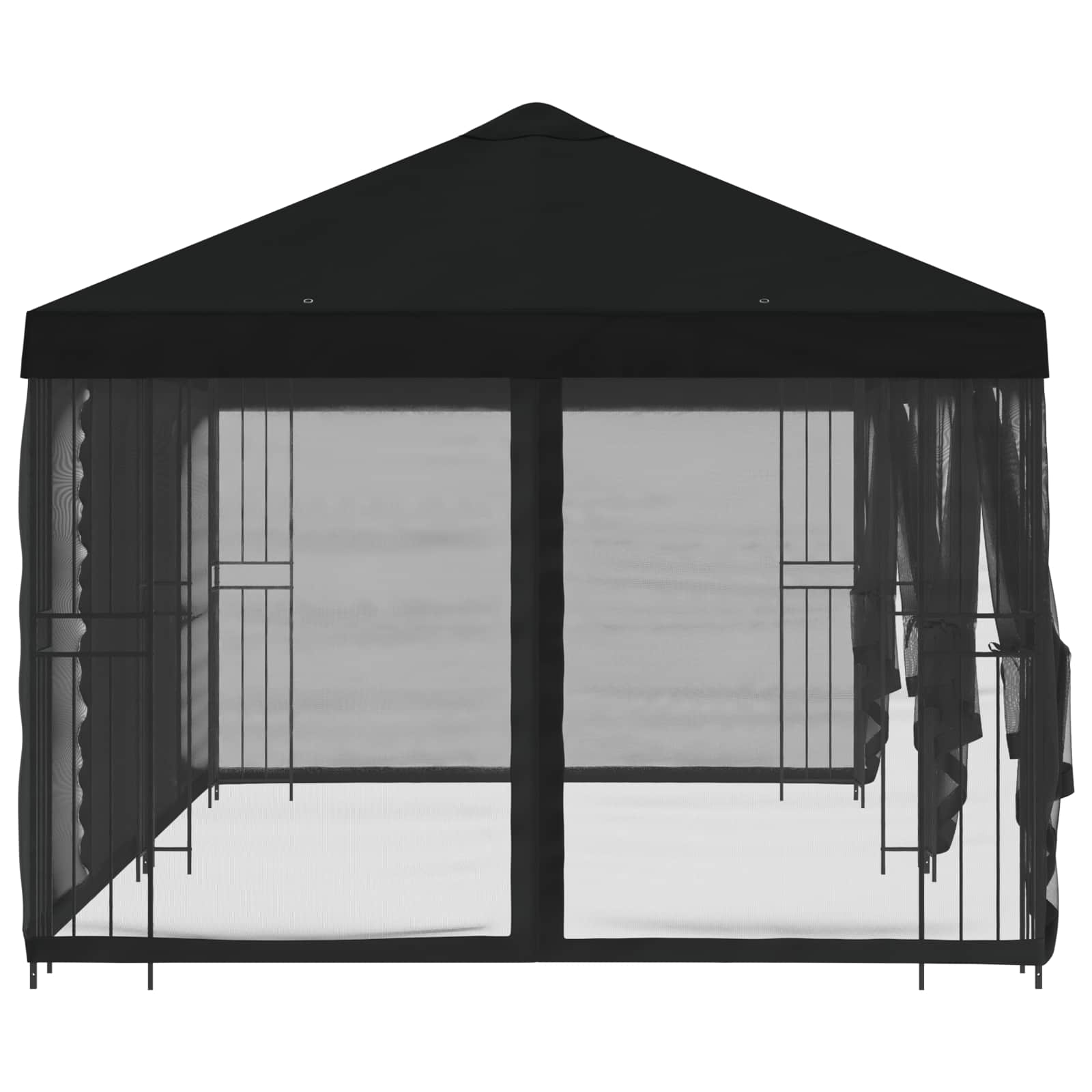 Paviljoen met zijwanden 6 x 3 m Zwart Polyester en staal 190 image 4