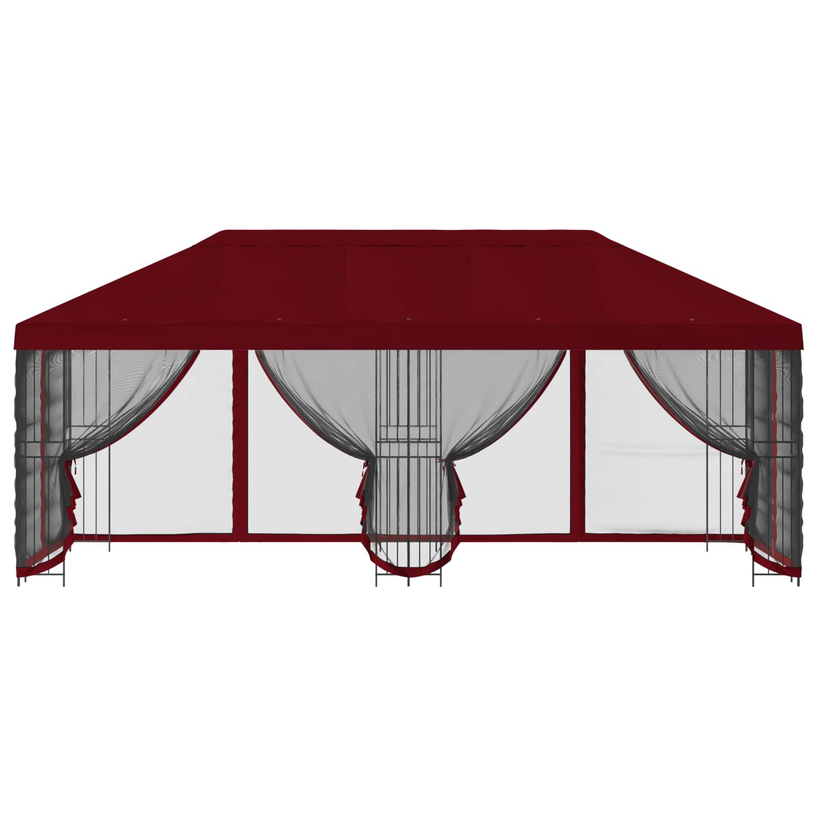 Paviljoen met zijwanden 6 x 3 m Bordeauxrood Polyester en staal image 3
