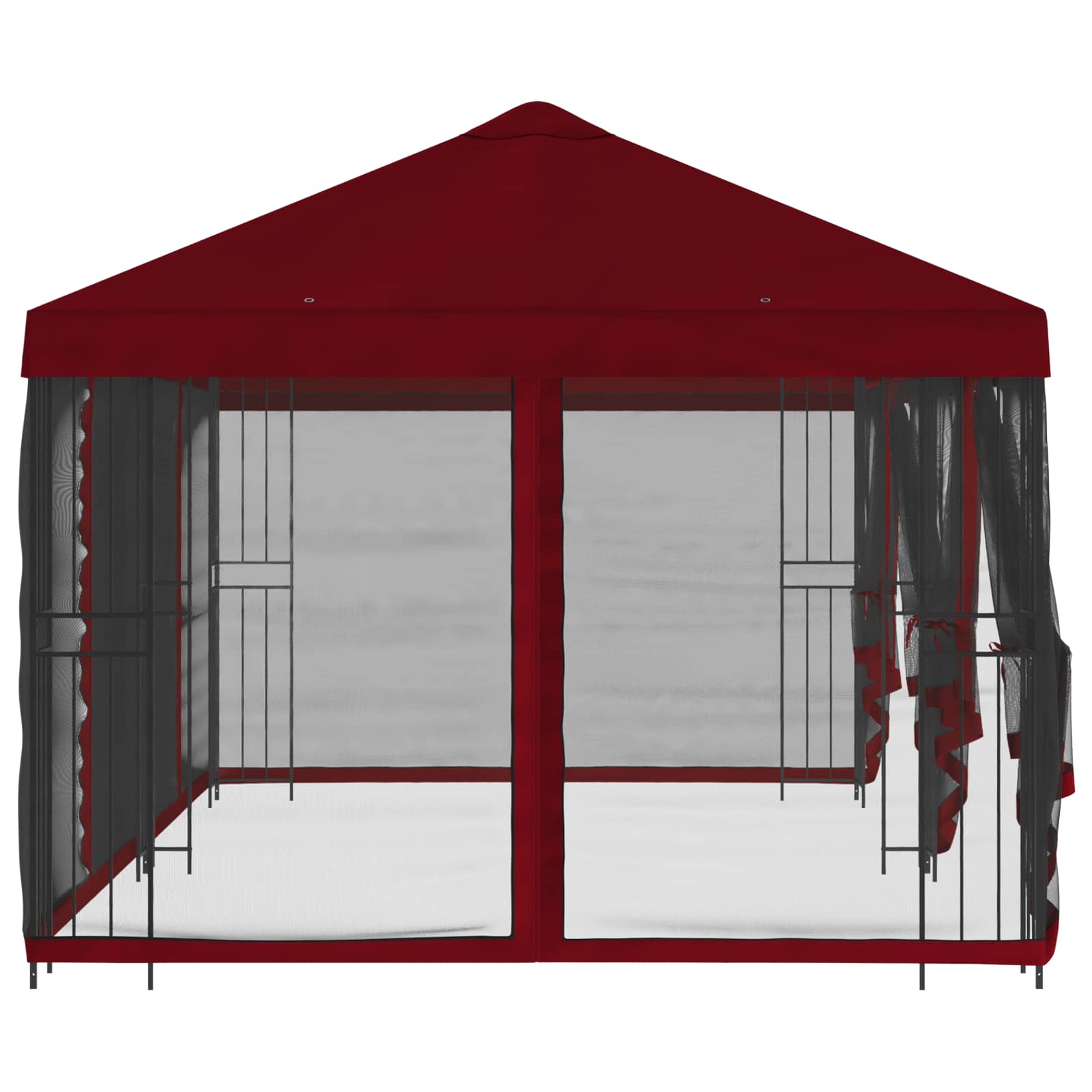 Paviljoen met zijwanden 6 x 3 m Bordeauxrood Polyester en staal image 4