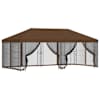 vidaXL Paviljon k&uuml;lgseinadega 6 x 3 m Pruun Pol&uuml;ester ja teras 190 gsm