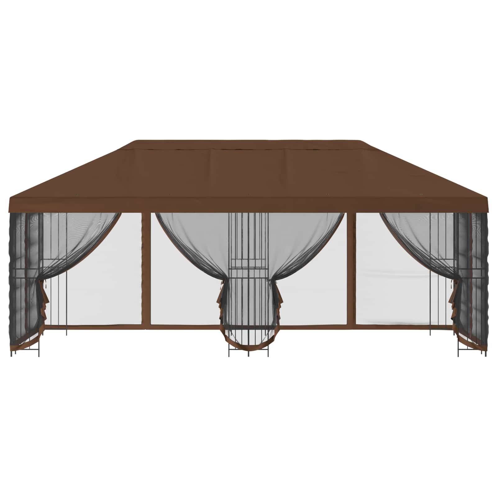 Paviljoen met zijwanden 6 x 3 m Bruin Polyester en staal 190 image 3