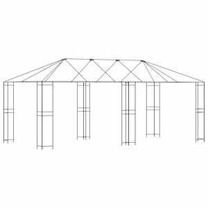 vidaXL K&uuml;&uuml;nla raam ilma k&uuml;&uuml;nlakatta 6 x 3 m Must Teras