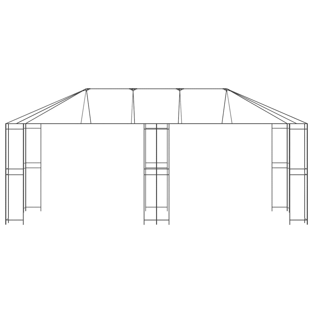 Gazebo ramme uden gazebo stof 6 x 3 m Sort Stål - Billede 4