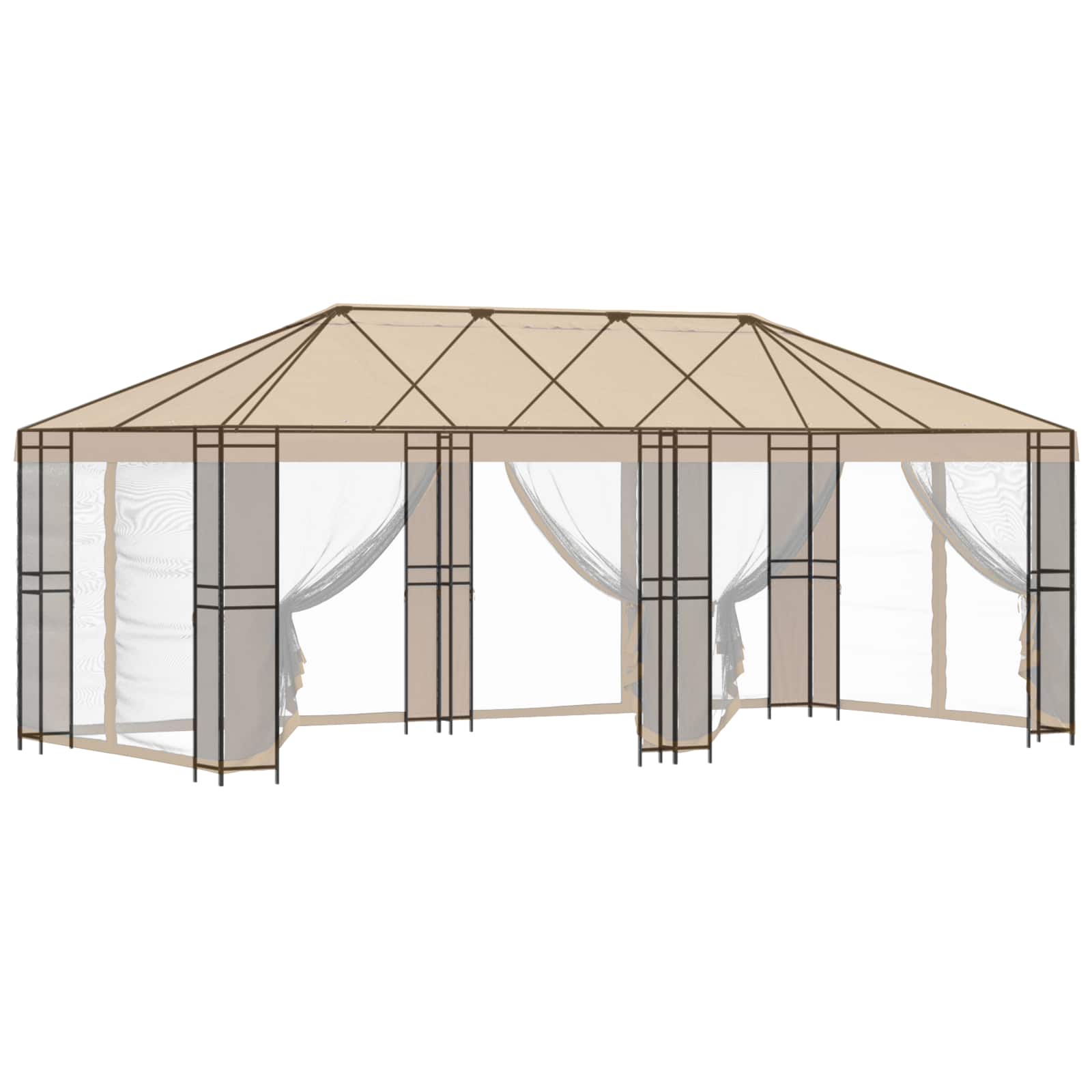 Gazebo Frame 6 x 3 m Zwart Staal image 3