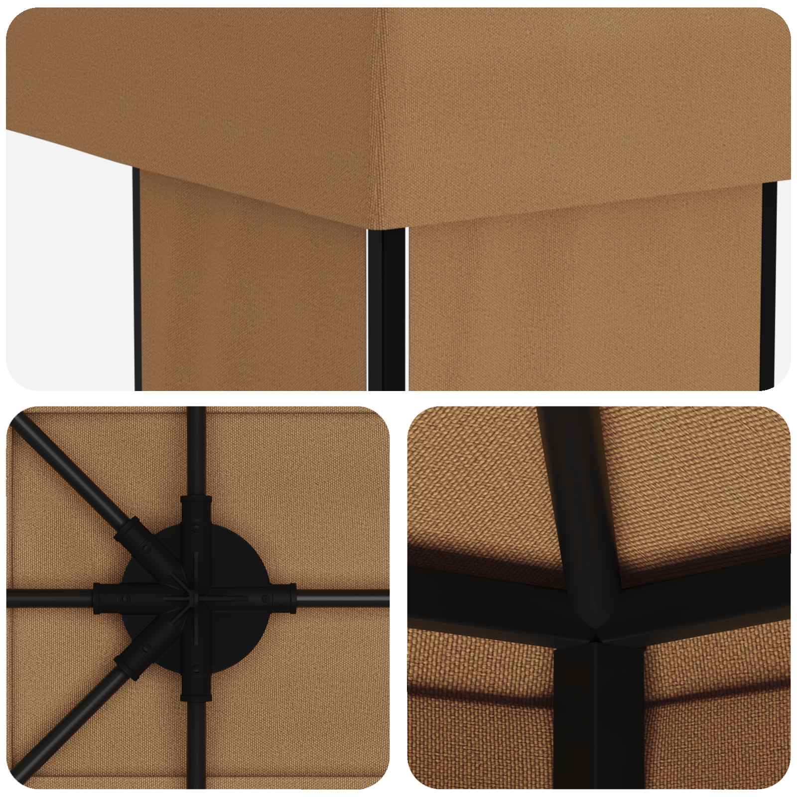 Tuinprieel 6 x 3 m Beige Polyester en staal 190 image 5
