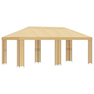 vidaXL Aia gazebos 6 x 3 m Kreemjas Pol&uuml;ester ja teras 190 gsm