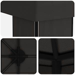 Zahradní altán 6 x 3 m Antracitová Polyester a ocel 190 - obrázek 5