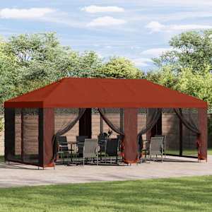 Vrtna paviljon 6 x 3 m Terakota Poliester in jeklo 190