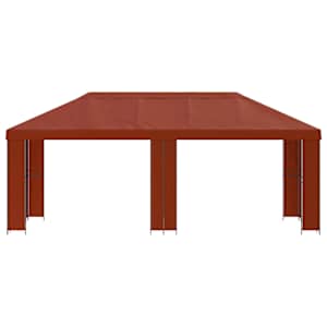 Zahradní altán 6 x 3 m Cihlová Polyester a ocel 190 - obrázek 3