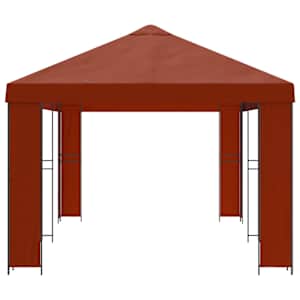 Zahradní altán 6 x 3 m Cihlová Polyester a ocel 190 - obrázek 4