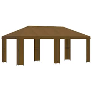 vidaXL Aia gazebos 6 x 3 m Pruunikashall Pol&uuml;ester ja teras 190 gsm