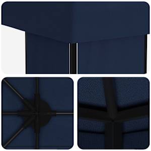 Zahradní altán 6 x 3 m Modrá Polyester a ocel 190 - obrázek 5