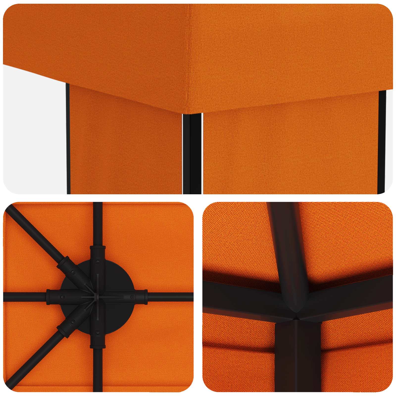 Tuinprieel 6 x 3 m Oranje Polyester en staal 190 image 5