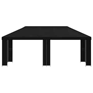 Zahradní altán 6 x 3 m Černá Polyester a ocel 190 - obrázek 3