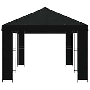 Zahradní altán 6 x 3 m Černá Polyester a ocel 190 - obrázek 4