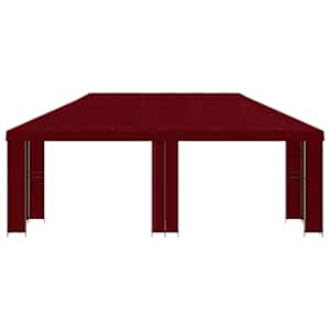 Zahradní altán 6 x 3 m Vínová Polyester a ocel 190 - obrázek 3