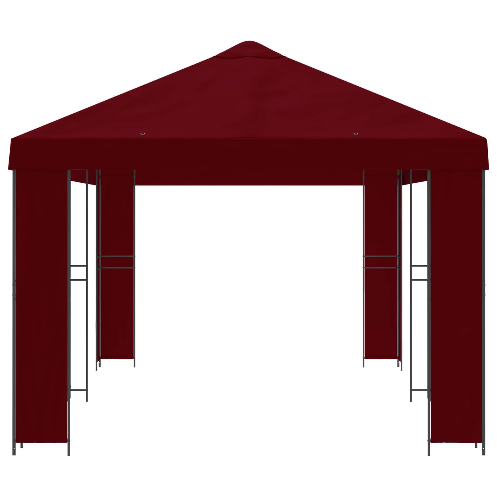 Tuinprieel 6 x 3 m Bordeauxrood Polyester en staal 190 image 4