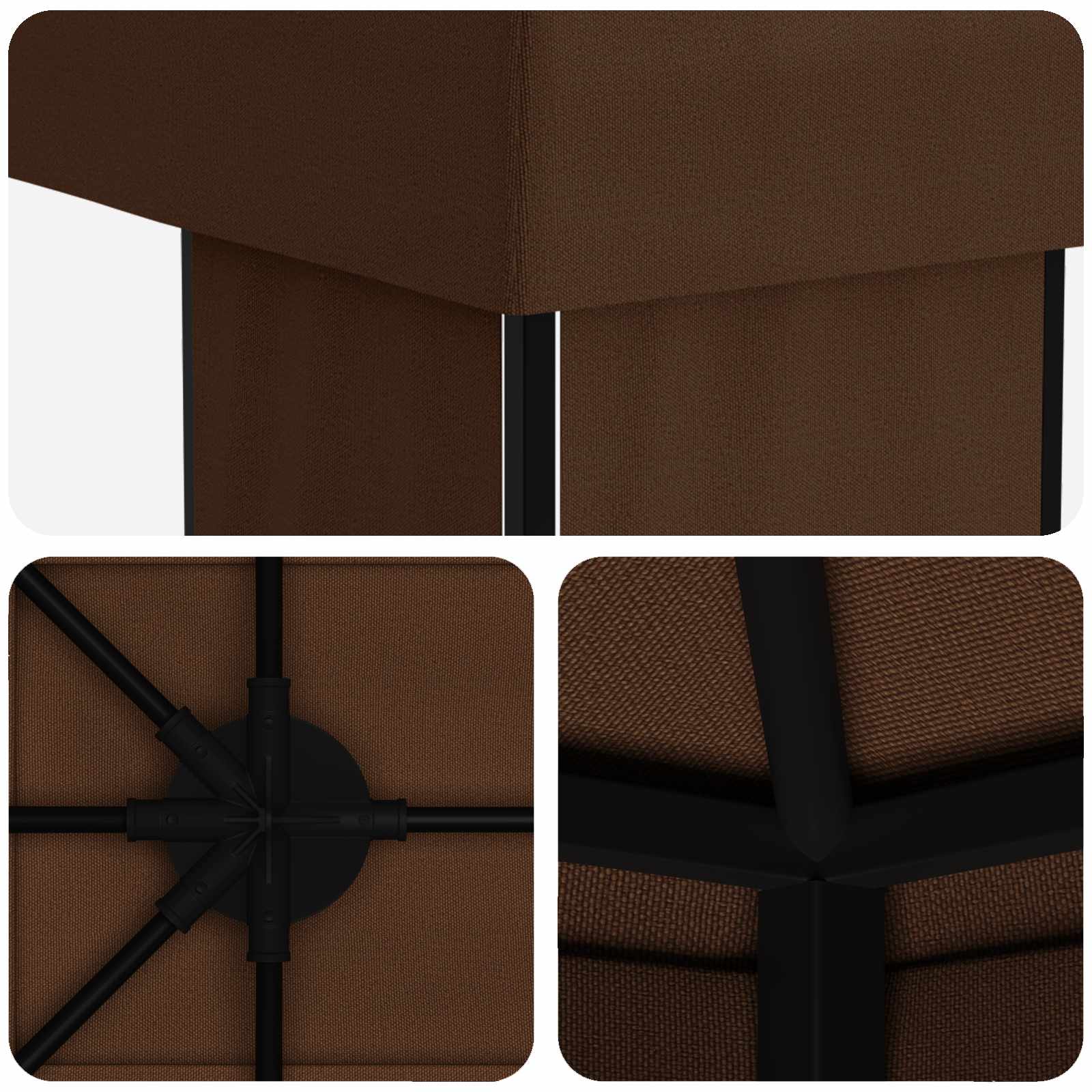 Tuinprieel 6 x 3 m Bruin Polyester en staal 190 image 5