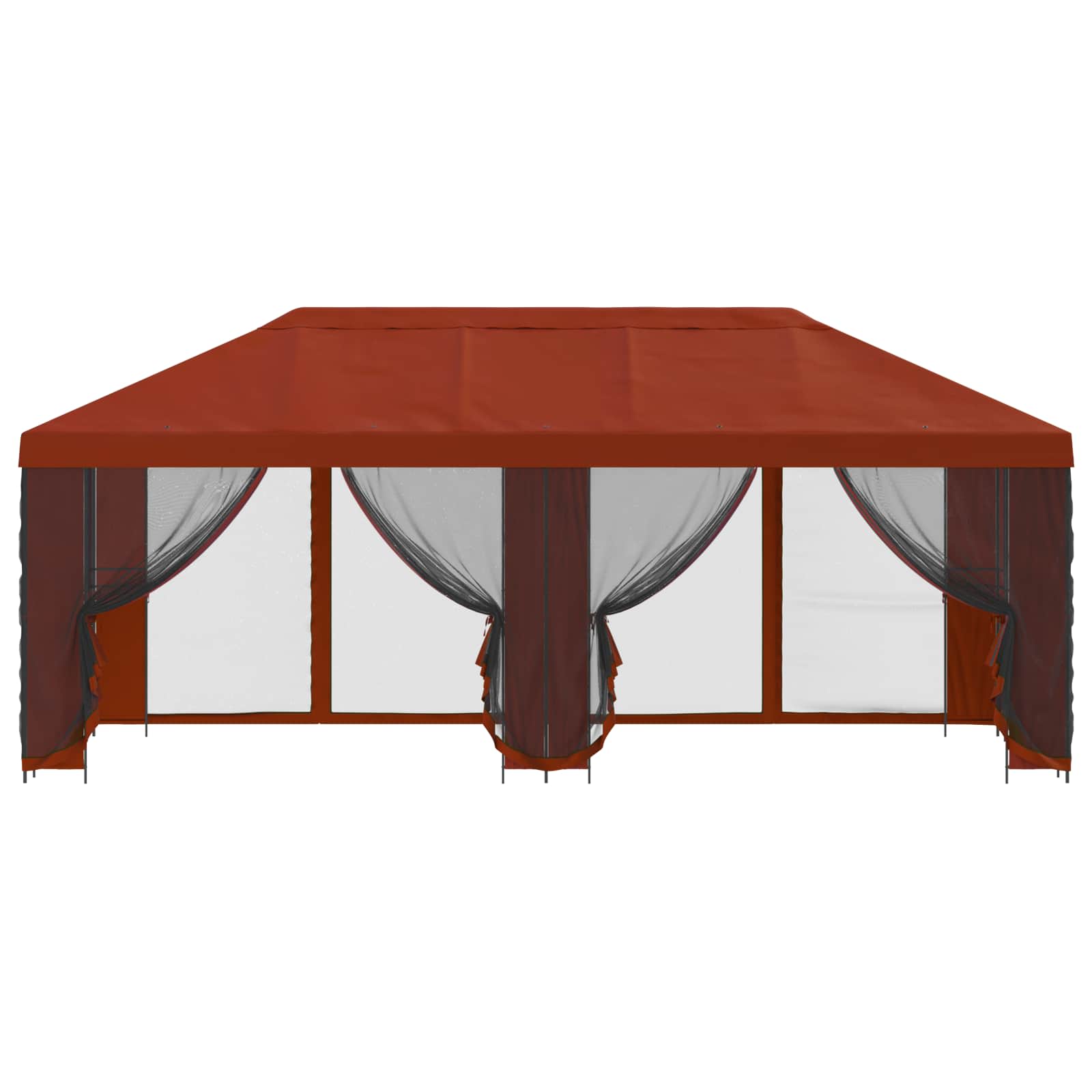 Paviljoen met zijwanden 6 x 3 m Terracotta Polyester en staal image 3